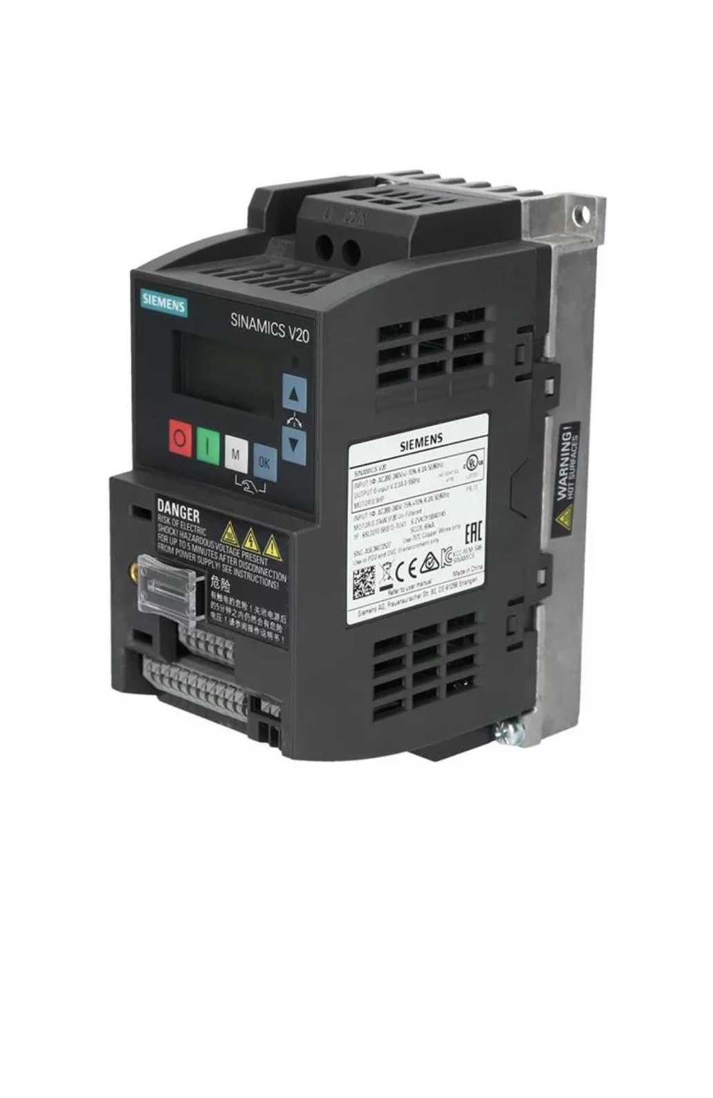 SIEMENS SINAMICS V20 MODEL:6SL3210-5BB21-5UV1 1.5KW 1AC 230V