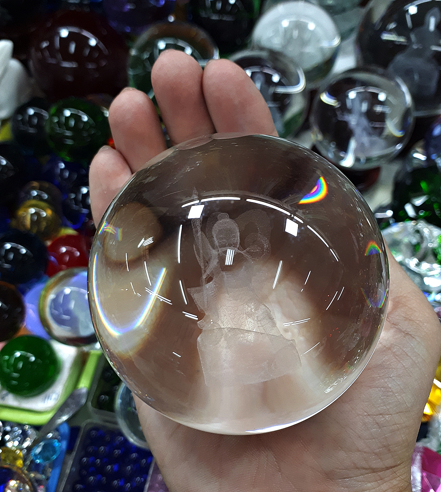 ลูกแก้ว ลายนาจา สีใส (3มิติ ยิงเลเซอร์)