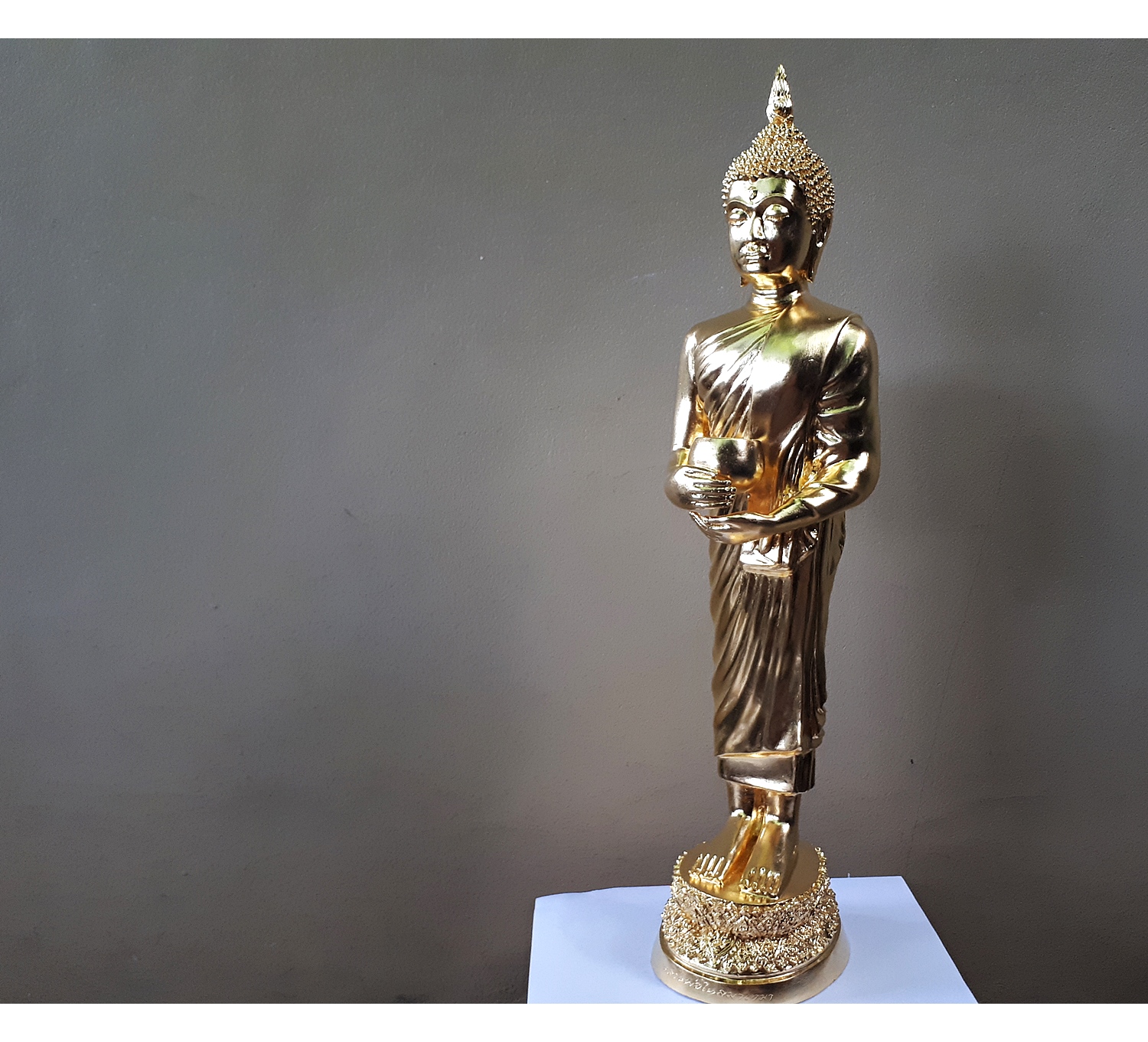 รูปหล่อ พระพุทธ หลวงพ่อไหลมาเทมา(สมเด็จองค์ปฐม ปางอุ้มบาตร อุดมสมบูรณ์มหาลาภ) - เนื้อทองเหลือง ปิดทองแท้ (องค์ใหญ่ขนาดตั้งบูชา สูง26นิ้ว) ปี2563 #รับประกันแท้ - หลวงพ่อเล็ก วัดท่าขนุน เป็นประธานปลุกเสกอฐิษฐานจิต