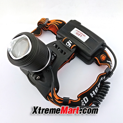 ชุดเชตไฟฉายคาดหัวซูม 2 หลอดคู่ ปรับองศาได้ แสงขาว+แสงเหลือง รุ่น ZJ-33-38000W Cree Q5 Dual Light Source Zoom Headlamp