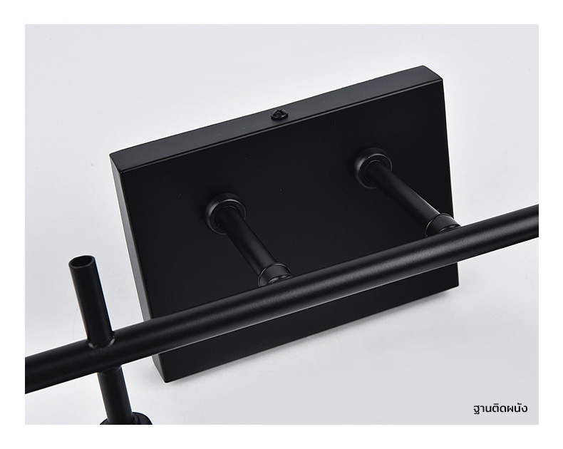 โคมไฟติดผนังทรงแก้วไวน์ใสโครงสีดำ [JK2011]