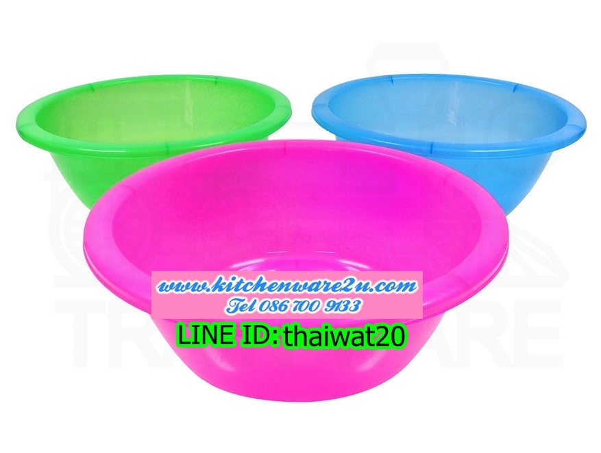 P00180 กะละมังกลม No.60 สีใส (57*57*18.5 cm) เกรดเอ No.164 (ราคาส่งต่อ 12 ใบ)