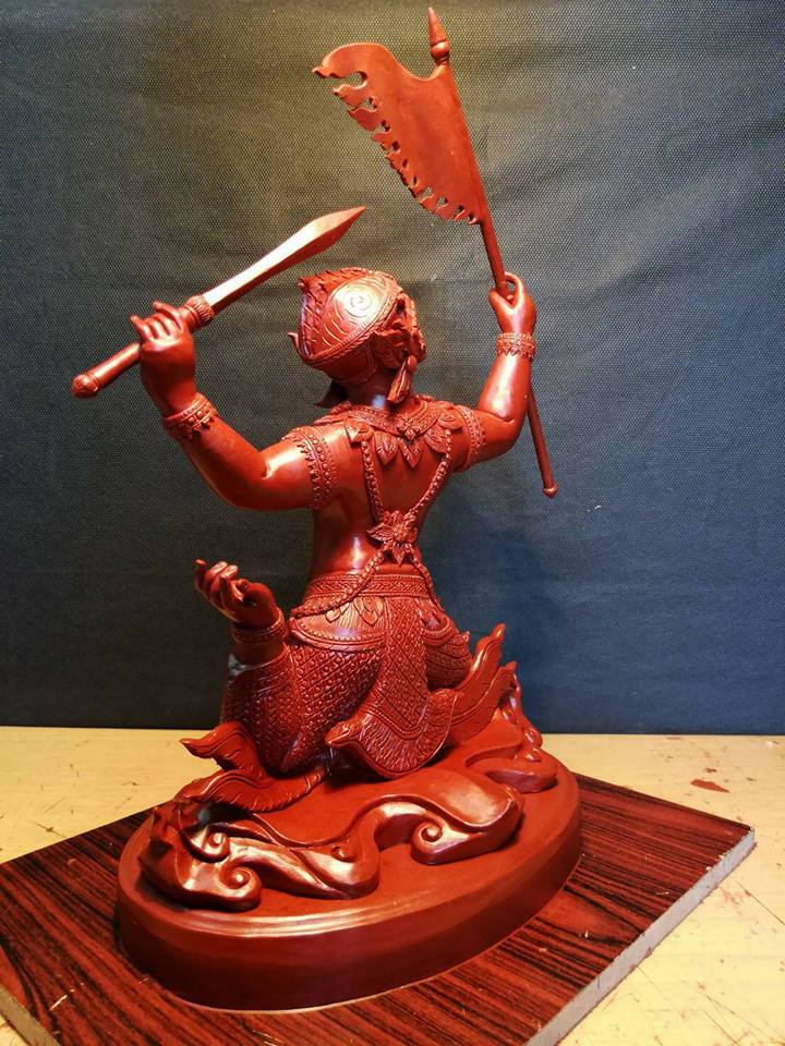 รูปหล่อหนุมานยกพล หลวงพ่อกวย วัดโฆสิตาราม(วัดบ้านแค) ขนาดบูชาใหญ่ เนื้อโลหะ ปี2561