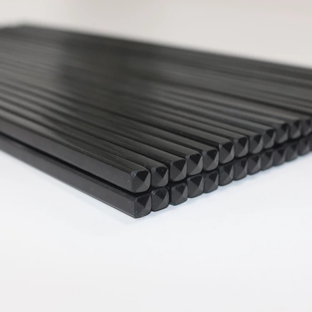 ตะเกียบเมลามีนสีดำสไตล์ญี่ปุ่นยาว9.5นิ้วแพค10คู่