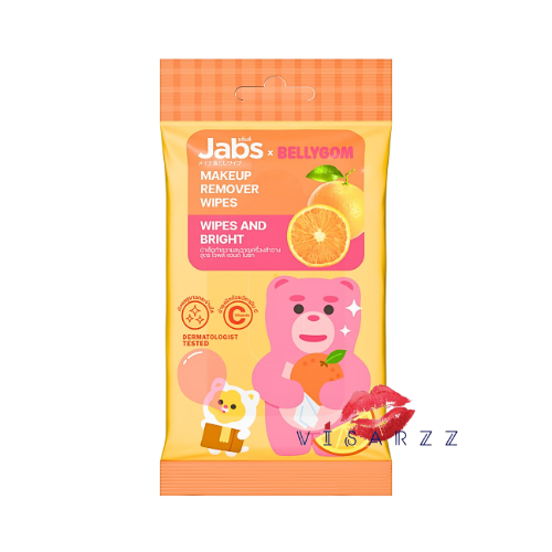 (ส้ม 10 แผ่น) Jabs x Bellygom Makeup Remover Wipes Wipes and Bright แจ๊บส์ ผ้าเช็ดหน้า ทิชชู่เช็ดเครื่องสำอาง