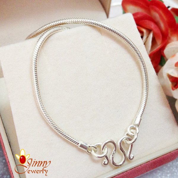 สร้อยคอเงินแท้ 92.5% สำหรับเด็ก ลายกระดูกงู Snake (งานไทย)