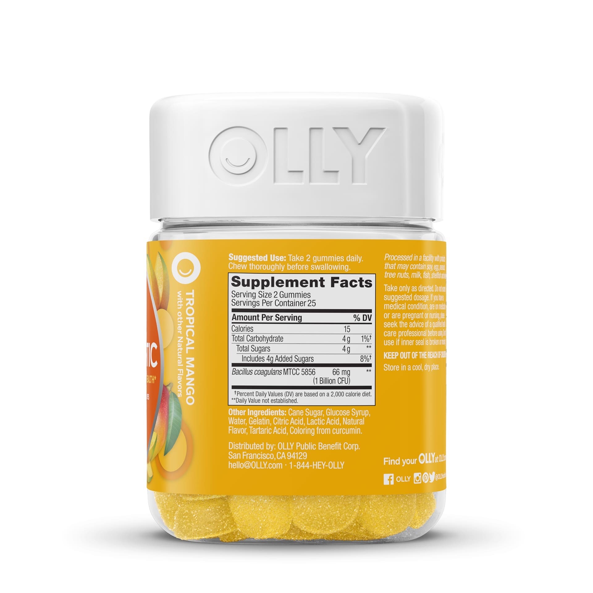 โพรไบโอติกชนิดกัมมี่สำหรับผู้ใหญ่ OLLY PROBIOTIC Immune & Digestive Health Gummies