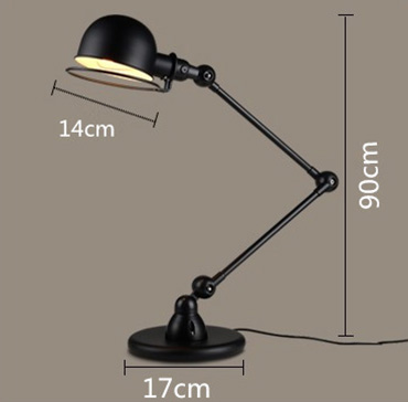 โคมไฟตั้งโต๊ะเหล็กสีดำสไตล์ Industrial [MST-33]