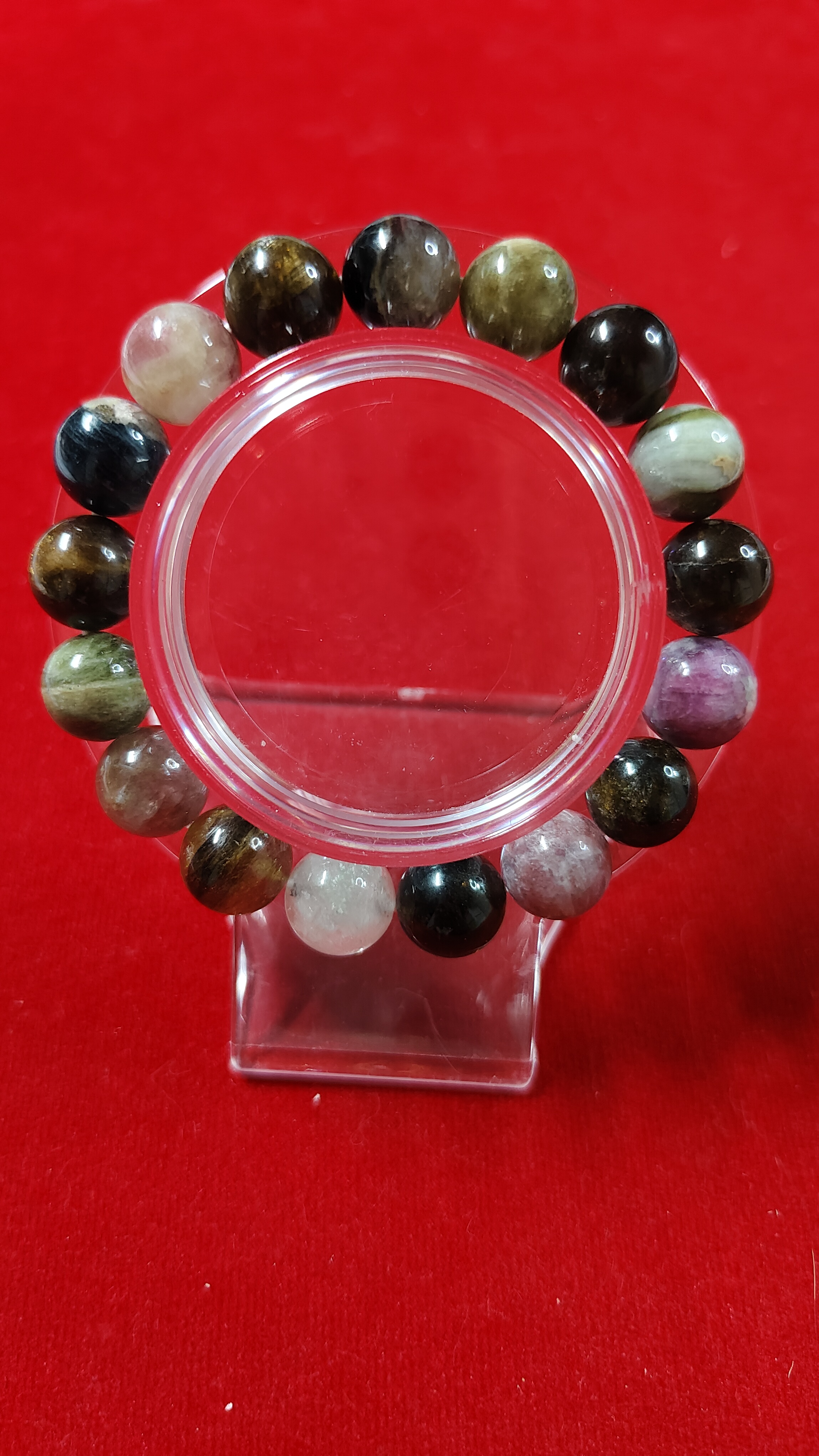 #ข้อมือหินทัวร์มาลีน (Tourmaline)หลากสีรหัสbh-0036