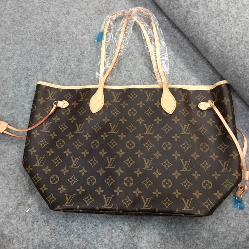 กระเป๋า l neverfull mm monogram canvas ด้านในชมพู