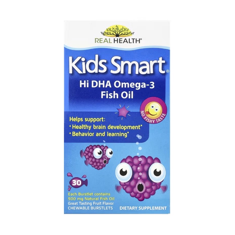 น้ำมันปลาสำหรับเด็ก REAL HEALTH Kids Smart Hi DHA-Omega3 Fish Oil