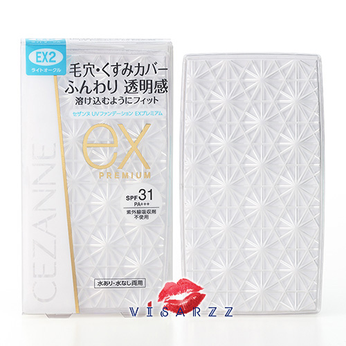 ใหม่ล่าสุด (#EX2) Cezanne UV Foundation EX Premium SPF31PA+++ ขั้นสุดแห่งแป้งเนื้อบางเบาแต่ปกปิดริ้วรอยและรูขุมขนได้อย่างดีเยี่ยม นอกจากให้ความเนียนแล้ว ยังช่วยคุมความมันระหว่างวันได้อย่างดี ให้ลุคผิวสวยสมบูรณ์แบบในขั้นตอนเดียว