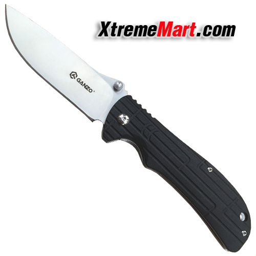 มีดพับ Ganzo G723-BK Folding Knife 440C Blade Orange G10 Handle (สีดำ)