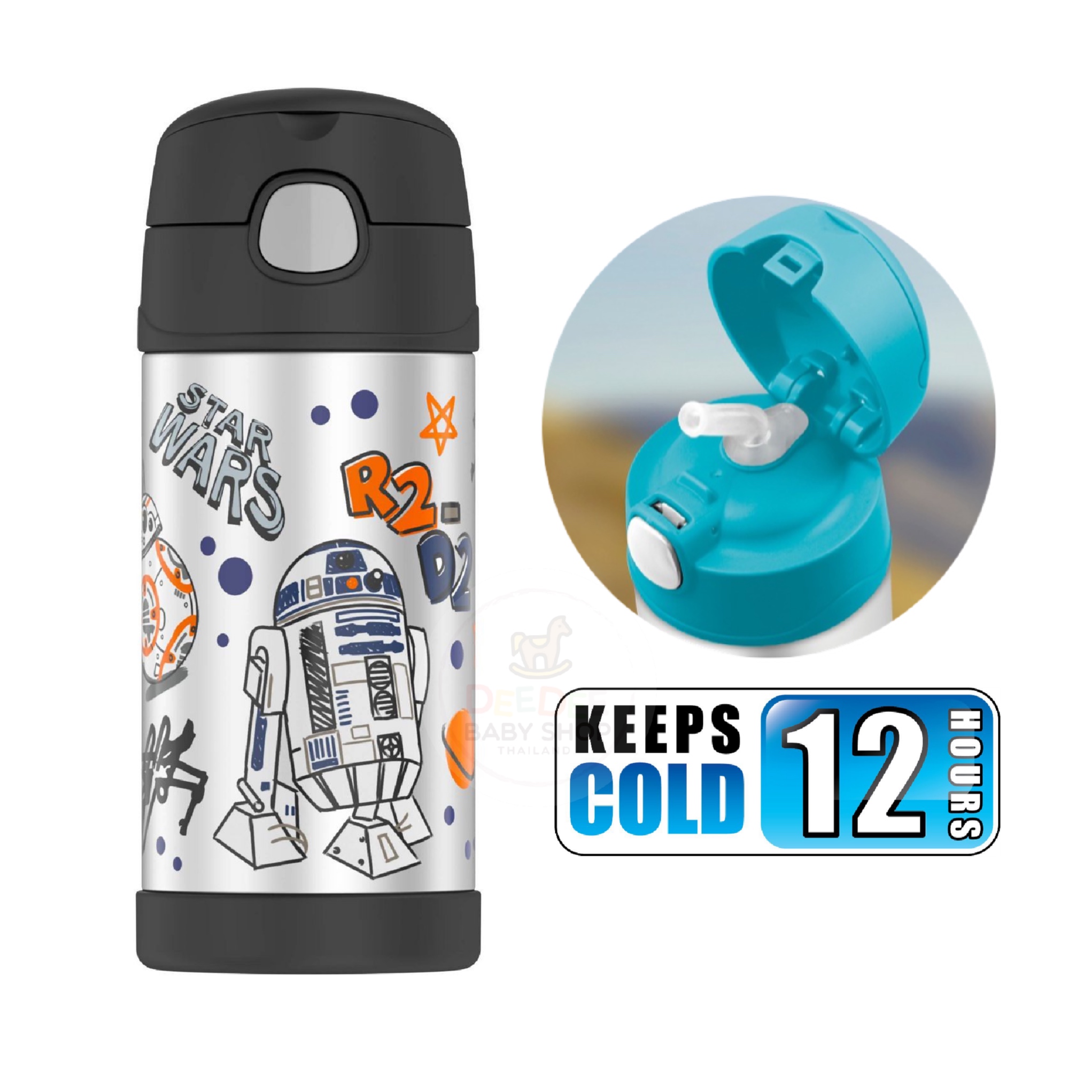 กระติกน้ำสเตนเลสรักษาอุณหภูมิ Thermos Star Wars FUNtainer Vacuum Insulated Stainless Steel Bottle 12OZ (2020)