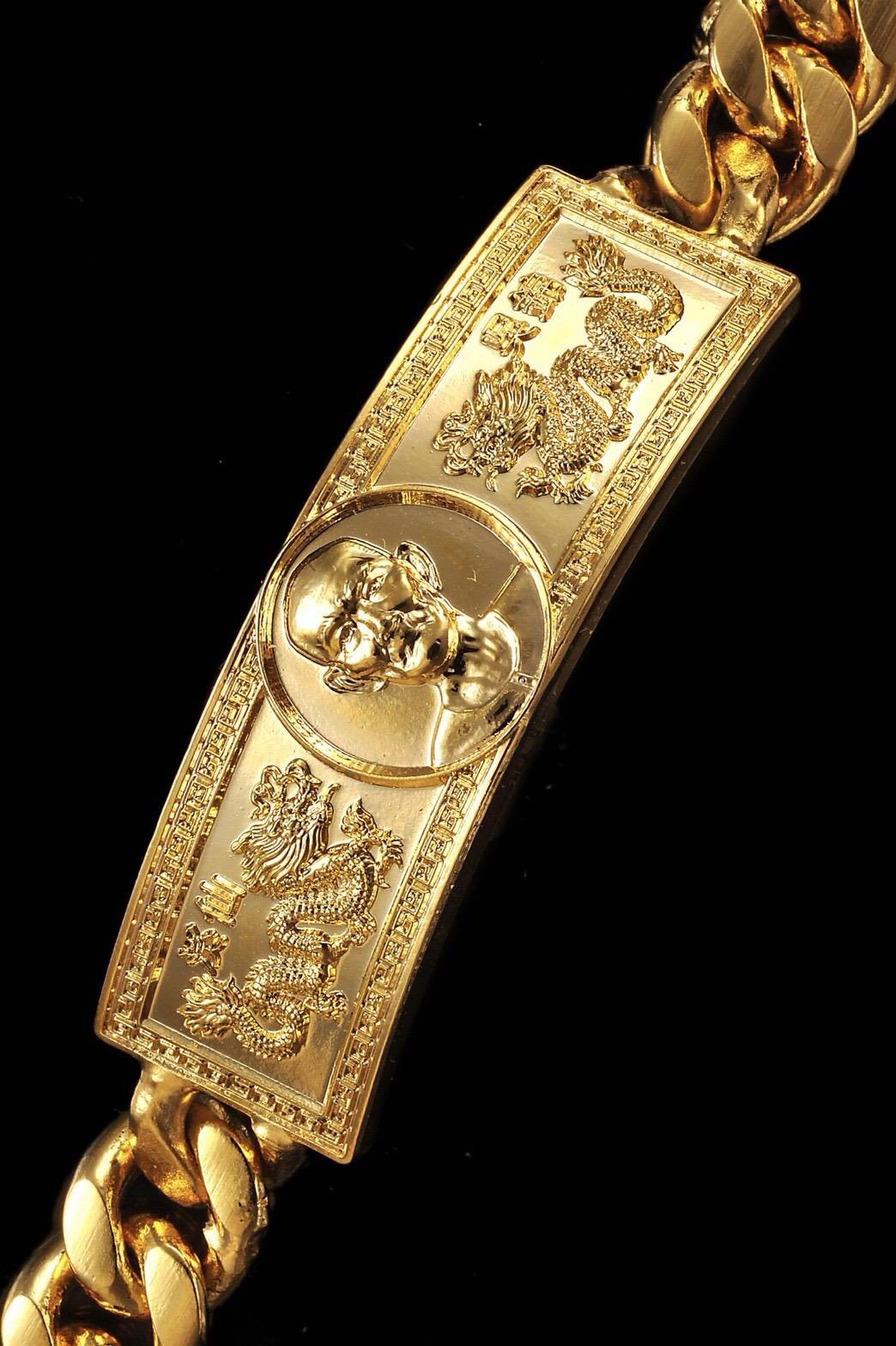 เลสข้อมือ มังกรคู่ สร้อยข้อมือ เซียนแปะ วัดศาลเจ้า เนื้อชุบทอง(น้ำหนั้ก4บาท) ปี2561 #รับประกันแท้ #การันตี