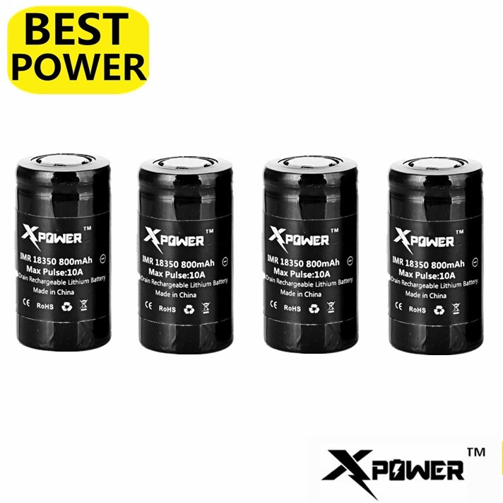 แบตเตอรี่ Xpower IMR 18350 800mah 10A high drain rechargeable Li-on battery for E-cig (ก้อนละ)