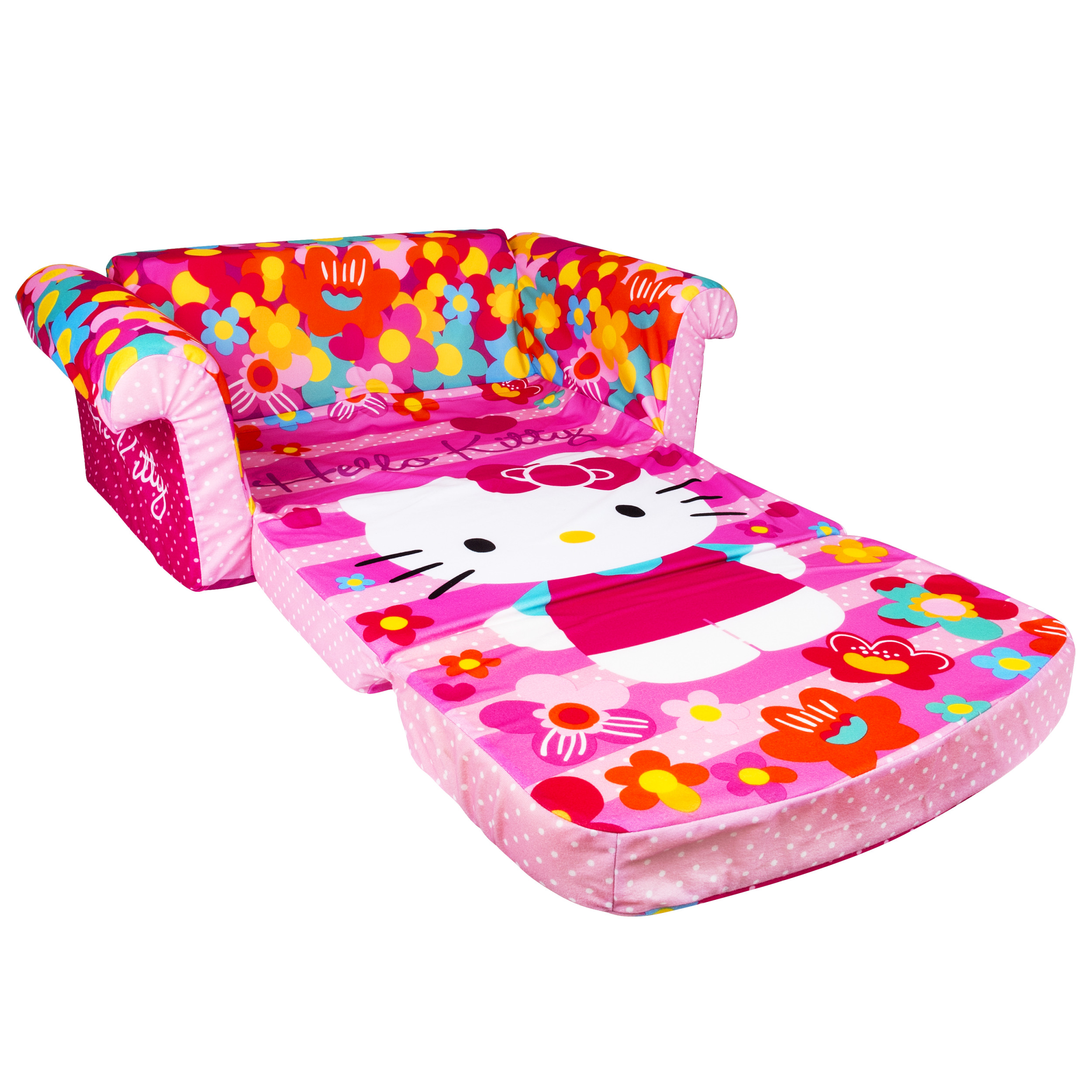 โซฟาเอนกประสงค์สำหรับเด็ก Marshmallow Furniture Children's 2-in-1 Flip Open Foam Sofa (Hello Kitty)