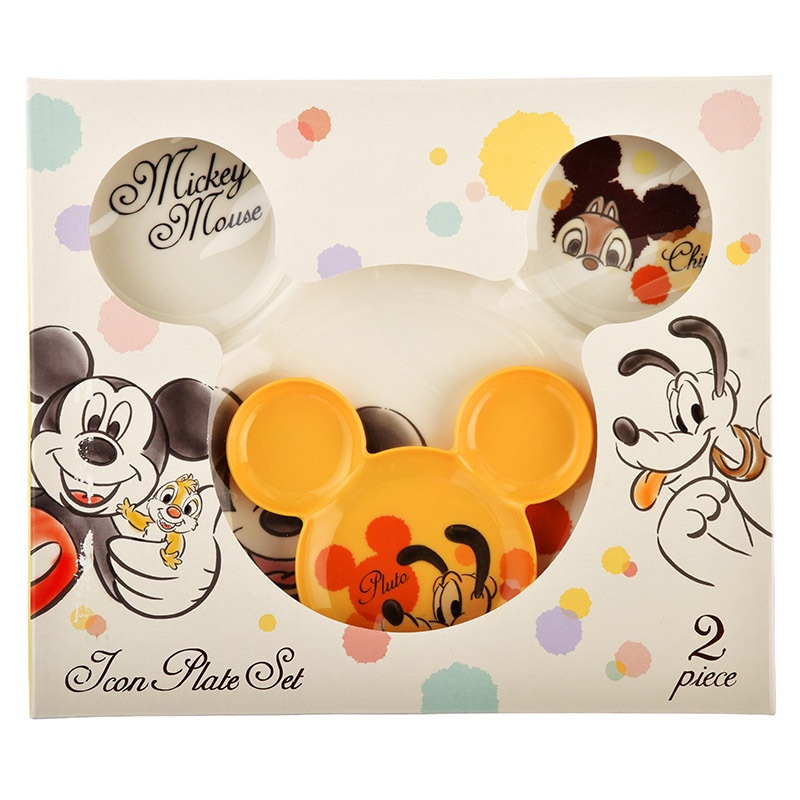 ชุดจานรับประทานอาหารสุดน่ารัก Disney Mealtime Magic - Hi! 2 Piece Icon Plate Set (Classic Mickey Mouse)
