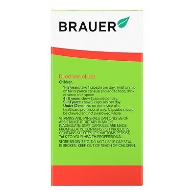 น้ำมันตับปลาบริสุทธิ์เข้มข้นสำหรับเด็ก BRAUER Baby & Kids Ultra Pure Cod Liver Oil with DHA
