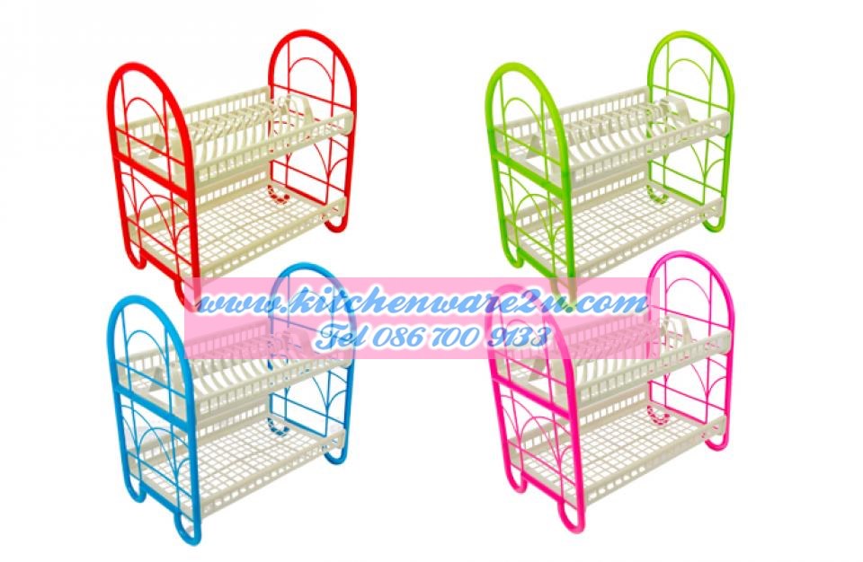 P07167 ชั้นคว่ำจาน พลาสติกใหญ่ 2 ชั้น (28*47*48 cm) (ราคาส่งต่อ 12 ชุด:เฉลี่ย 50 บาทต่อชุด)