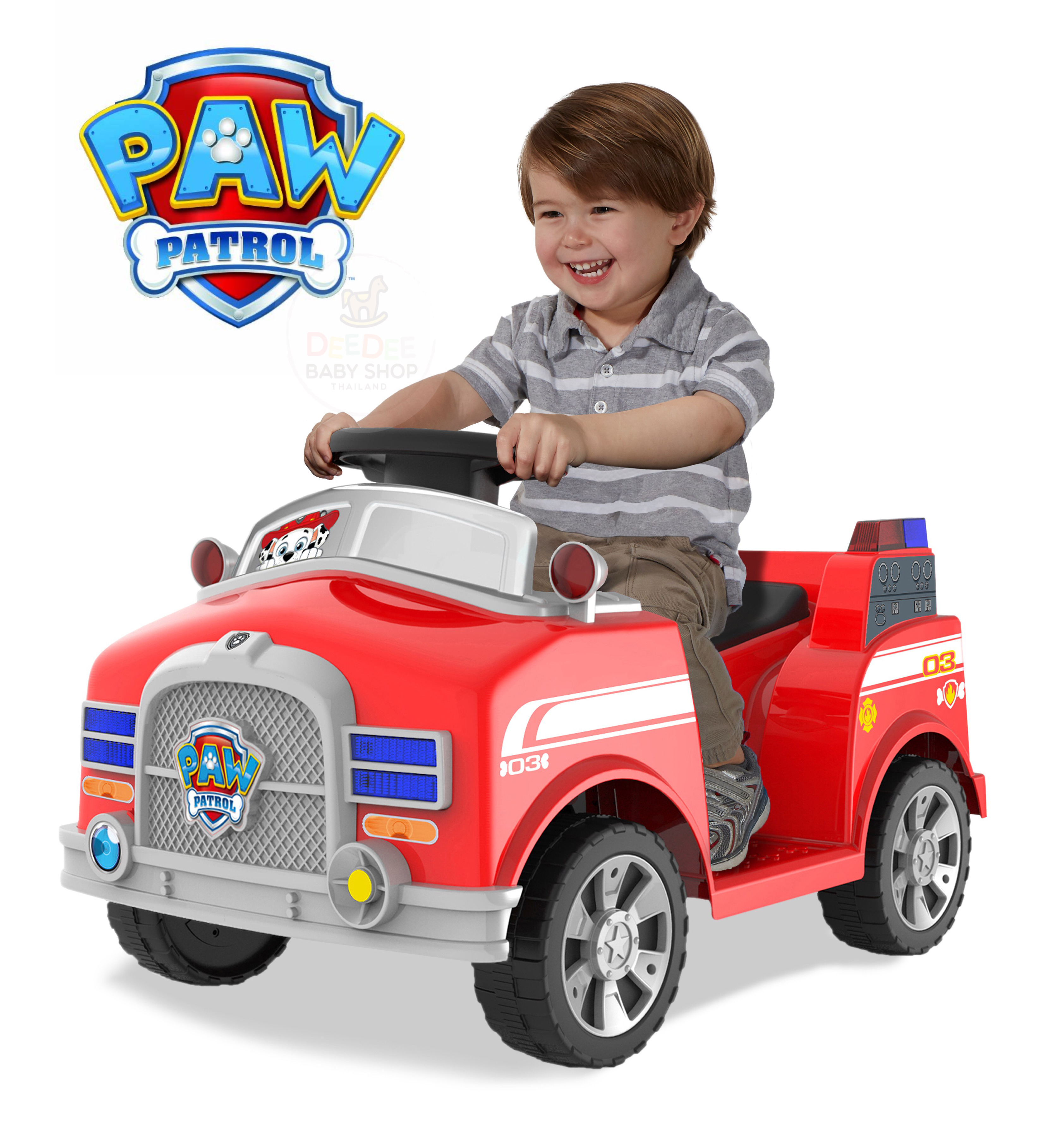 รถดับเพลิงแบตเตอรี่สำหรับเด็กเล็ก Dynacraft Paw Patrol Marshall Fire Truck Quad for Toddlers
