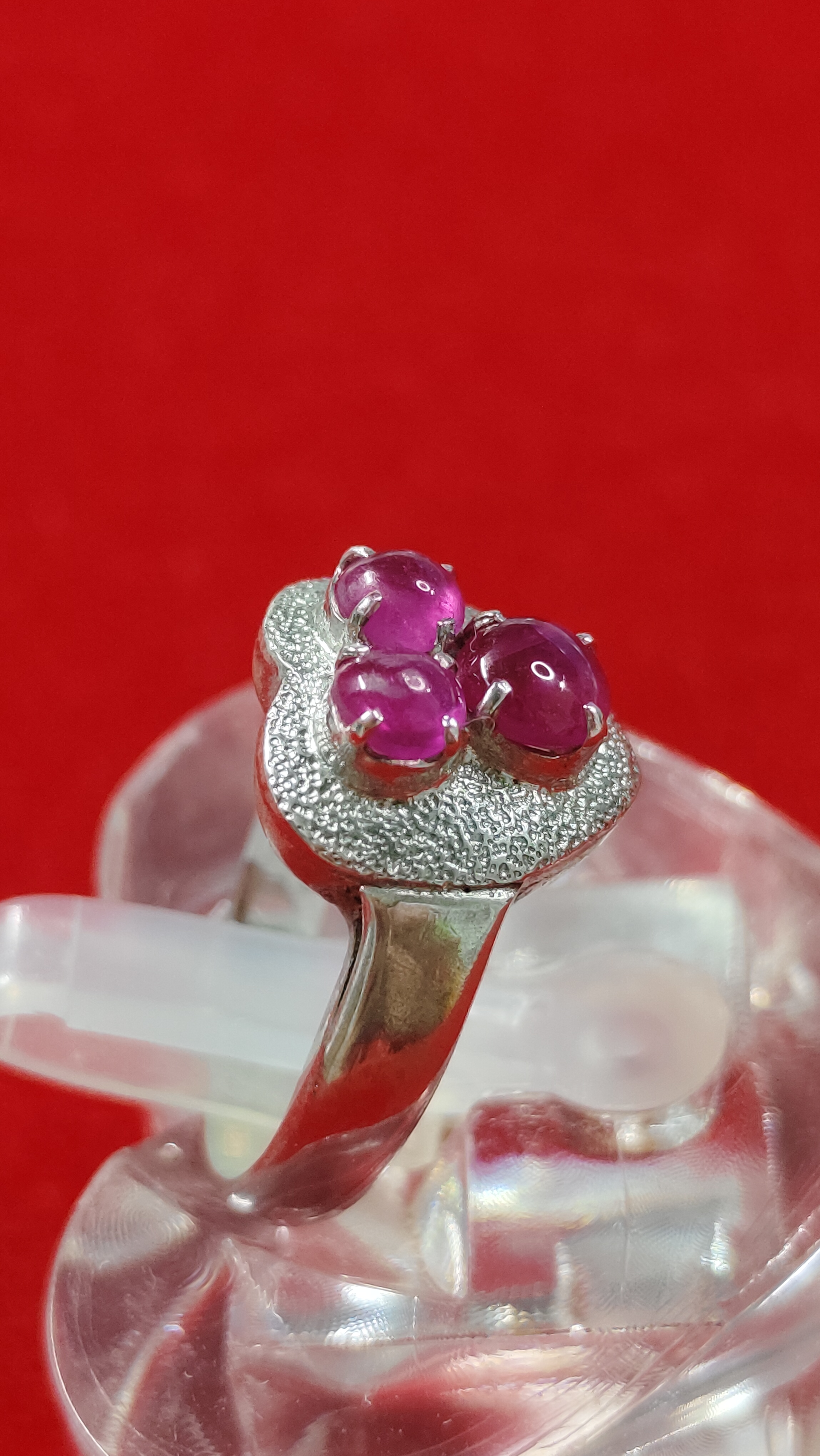 #แหวนทับทิมเนื้อแก้ว รหัสR-0061