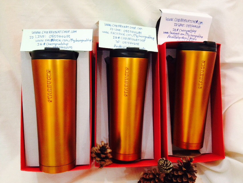 ใครตามหาแก้วสตาร์บัคอเมริกาสวยเท่ห์ใบใหญ่ใส่จุใจ Starbucks USA Tangerine(ทองด้าน)stainless steel coffee tumblerขนาด20 flOZต้องtumbler to go ใบนี้เลยค่ะ By Cherrynatshop