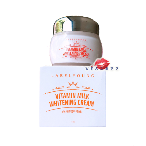 (ลอตใหม่ Exp2027) Labelyoung Vitamin Milk Whitening Cream 55g ครีมหน้าสด ครีมน้ำนมเข้มข้น ใช้แล้วโชว์ผิวได้ ให้ความชุ่มชื่นและเพิ่มความขาวกระจ่างใส