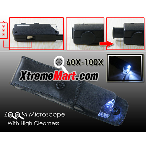 กล้อง Microscope ซูม 60X-100X with LED Illumination Light