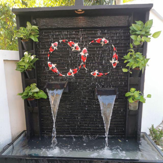 ม่านน้ำตกสำเร็จรูป พร้อมปั๊มน้ำ ราคาถูกที่สุด ม่านน้ำหินกาบ ปลาคาร์ฟ นำโชค เสริมฮวงจุ้ย ติดตั้งฟรี กทม. และปริมณฑล