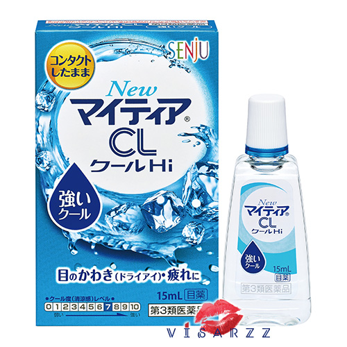 Exp.07/26 (กล่องน้ำเงิน ความเย็นระดับ 7) Senju New Mytear CL Hi Cool Eyedrops 15mL น้ำตาเทียมญี่ปุ่นรุ่นนี้ใช้ได้ทั้งคนที่ใส่และไม่ใส่คอนแทกเลนส์ ผสมวิตามินบำรุงสายตา