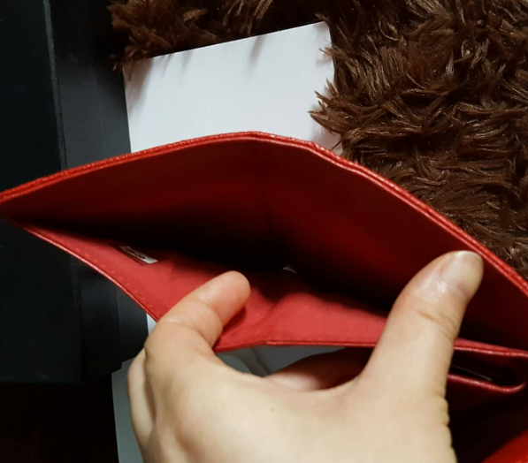 กระเป๋าสตางค์ cn caviar wallet สีแดง ใบยาว 3 พับ งานดีสุด หนังอิมพอร์ทยยุโรป