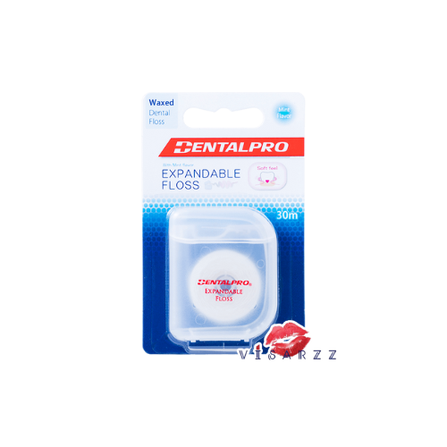 Dentalpro Expandable Floss 30m เดนทรัลโปร เอ็กซ์แพนเอเบิ้ล ฟลอส ไหมขัดฟันเคลือบสารฟลูออไรด์ ช่วยลดการสะสมของคราบหินปูน กลิ่นมิ้นท์ช่วยให้ลมหายใจสดชื่น