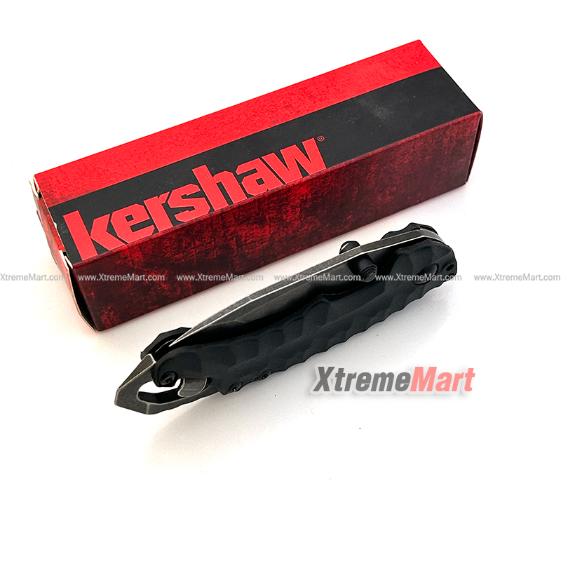 มีดพับ Kershaw 8750TOLBW Tanto Liner Lock Knife (สีดำ) พร้อมคลิปหนีบกระเป๋า