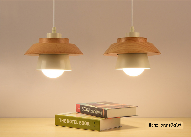 โคมไฟแขวนเพดาน Modern Simplicity ไม้เนื้อแข็ง 19x12cm [4747-S]