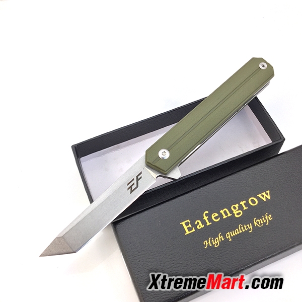 มีดพับ Eafengrow EF65 ด้ามเขียว 58-60HRC D2 Blade G10 Handle Folding knife Survival Camping tool tactical edc outdoor