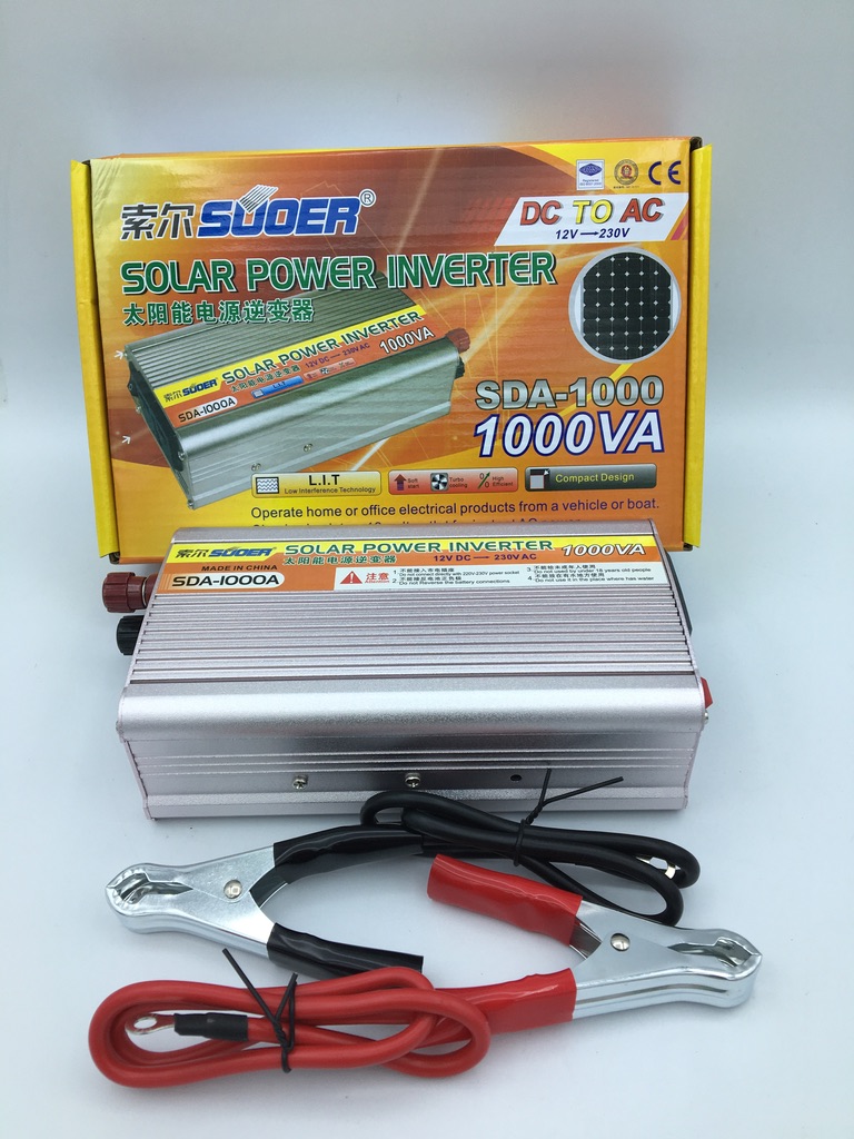 อินเวอร์เตอร์ Suoer Inverter 1000W SDA-1000A(อินเวอร์เตอร์ 1000VA (550W) 12V to 220V "SUOER" SDA-1000A)