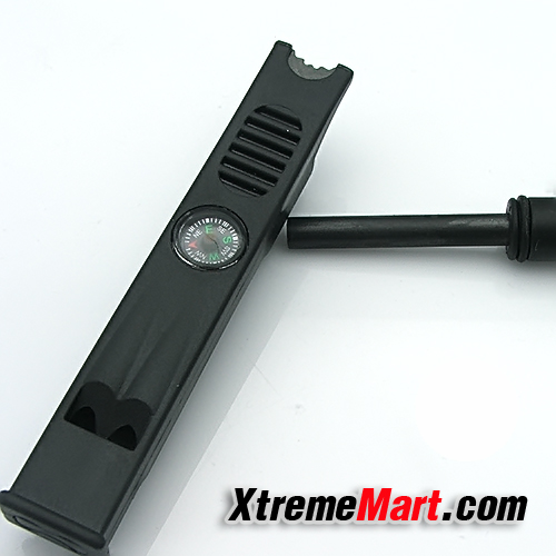 แท่งจุดไฟฉุกเฉินแบบพกพามีเข็มทิศและนกหวีด