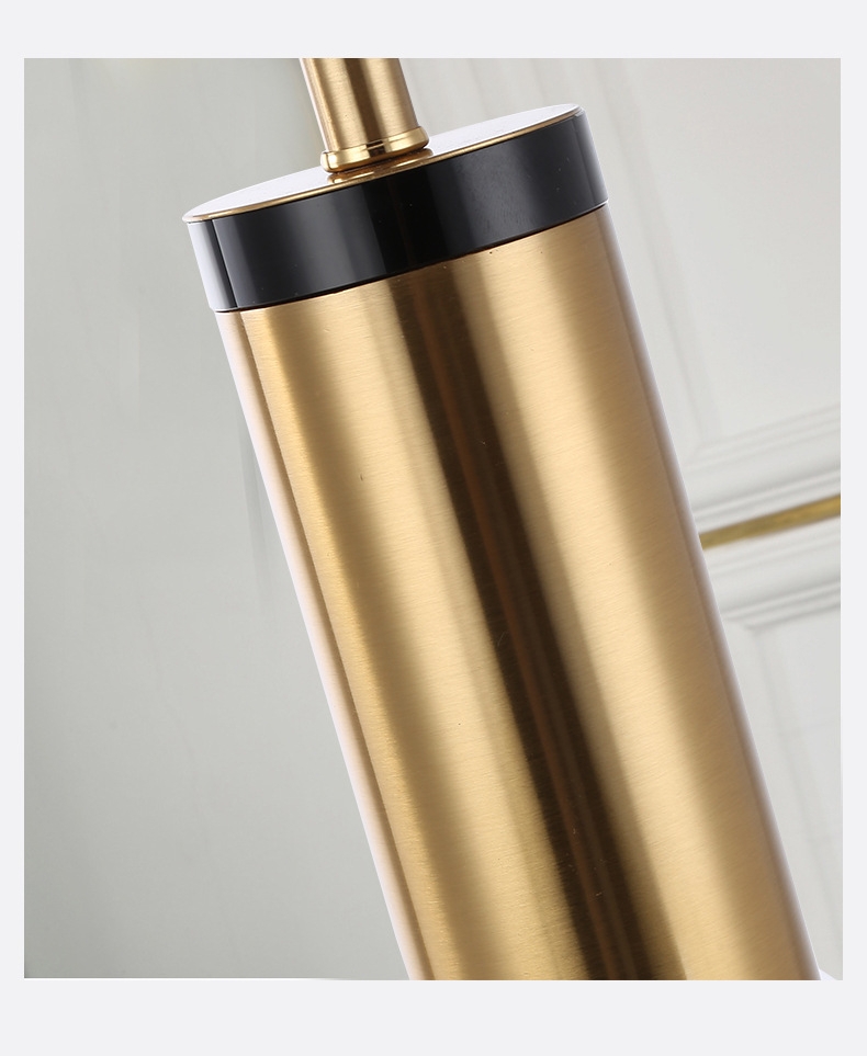 โคมไฟตั้งโต๊ะทรงกระบอกฐานกลมสไตล์โมเดิร์นลักซ์ชัวรี่ สีทูโทนดำ-ทอง [AT296]