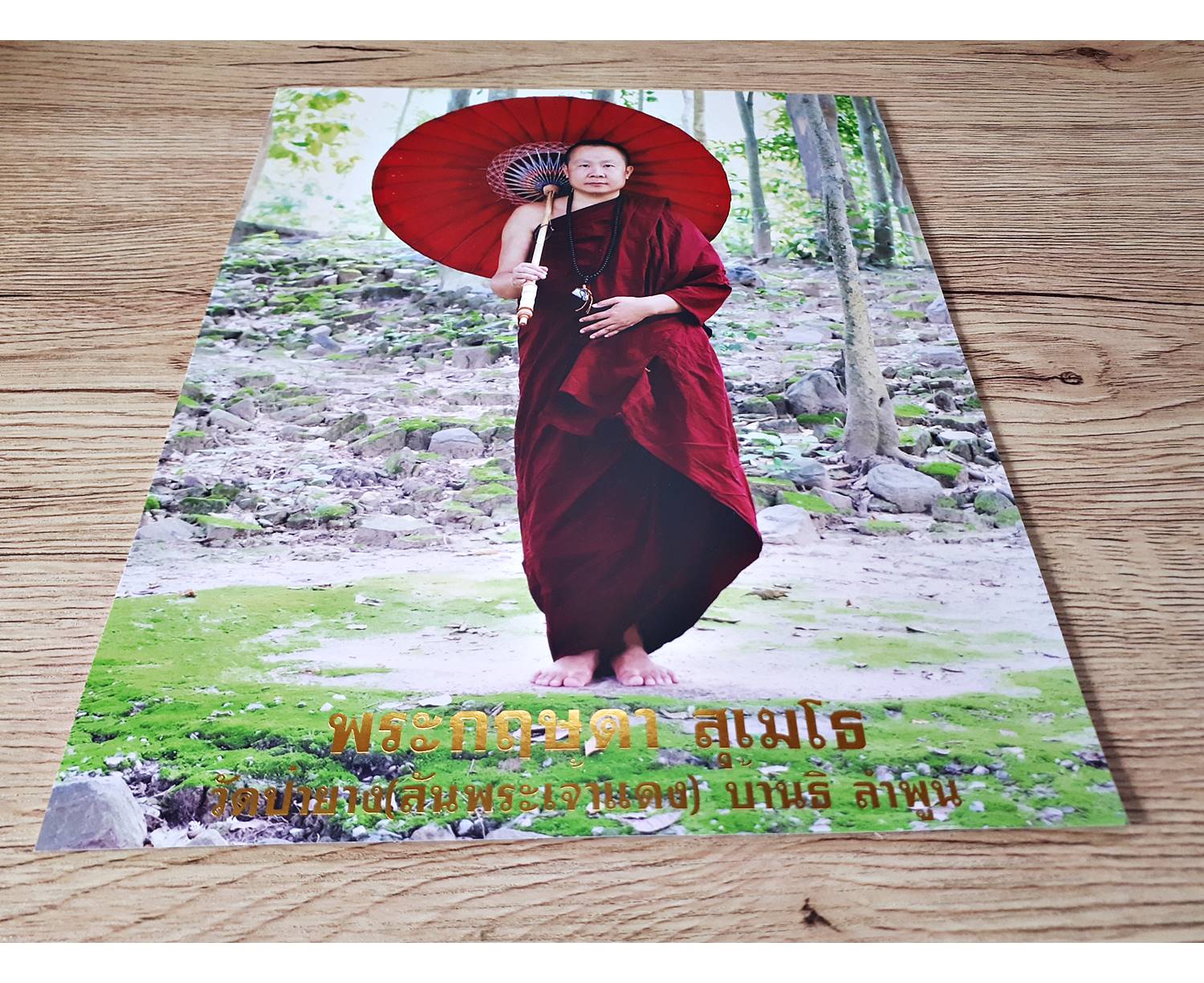 รูปภาพ ครูบากฤษดา วัดสันพระเจ้าแดง(วัดป่ายาง) (กางร่ม ร่มเย็นเป็นสุข) (ขนาด8x10นิ้ว) #รับประกันแท้