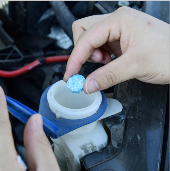 เม็ดฟู่ล้างกระจก แบบซอง 1 เม็ด น้ำยาล้างกระจกชนิดเม็ด ทำความสะอาดกระจกรถยนต์