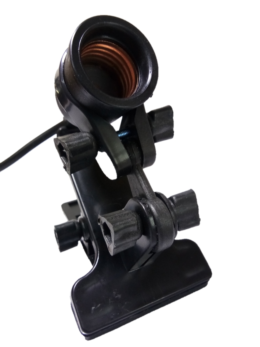 ชุดโคมใส่หลอดไฟแบบหนีบมีขั้วพร้อมสายไฟ