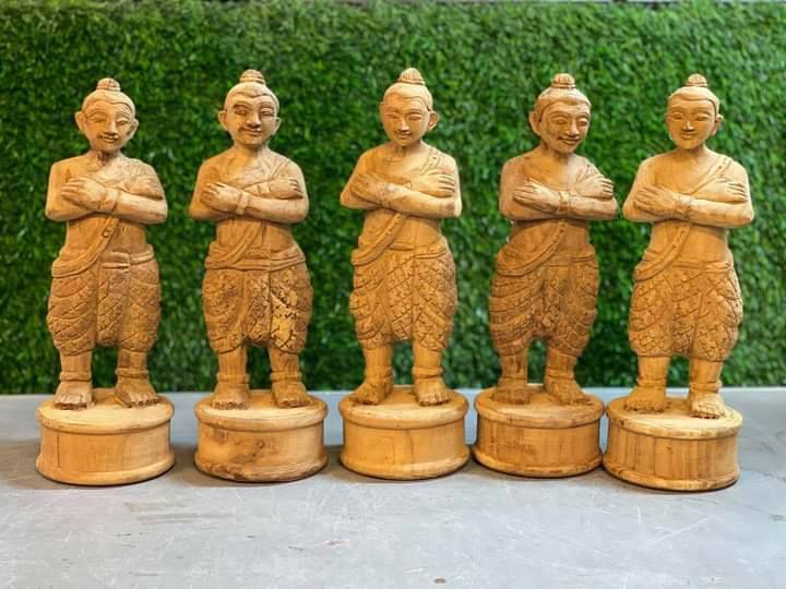 หุ่นตุ๊กตา กุมาร (ยืนสูง12นิ้ว) แกะสลักจากไม้สักแท้ (ขายปลีก ขายส่ง) #งานแกะสลักทำมือ #ยังไม่ได้ปลุกเสก