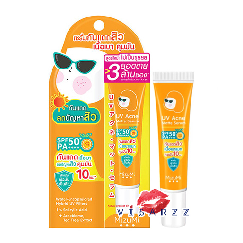 (หลอดส้ม) MizuMi UV Acne Matte Serum 13g มิซึมิ ยูวี แอคเน่ แมท เซรั่ม เซรั่มกันแดดสำหรับผิวมันเป็นสิวง่าย คุมมัน 10 ชม เมคอัพไม่เยิ้ม