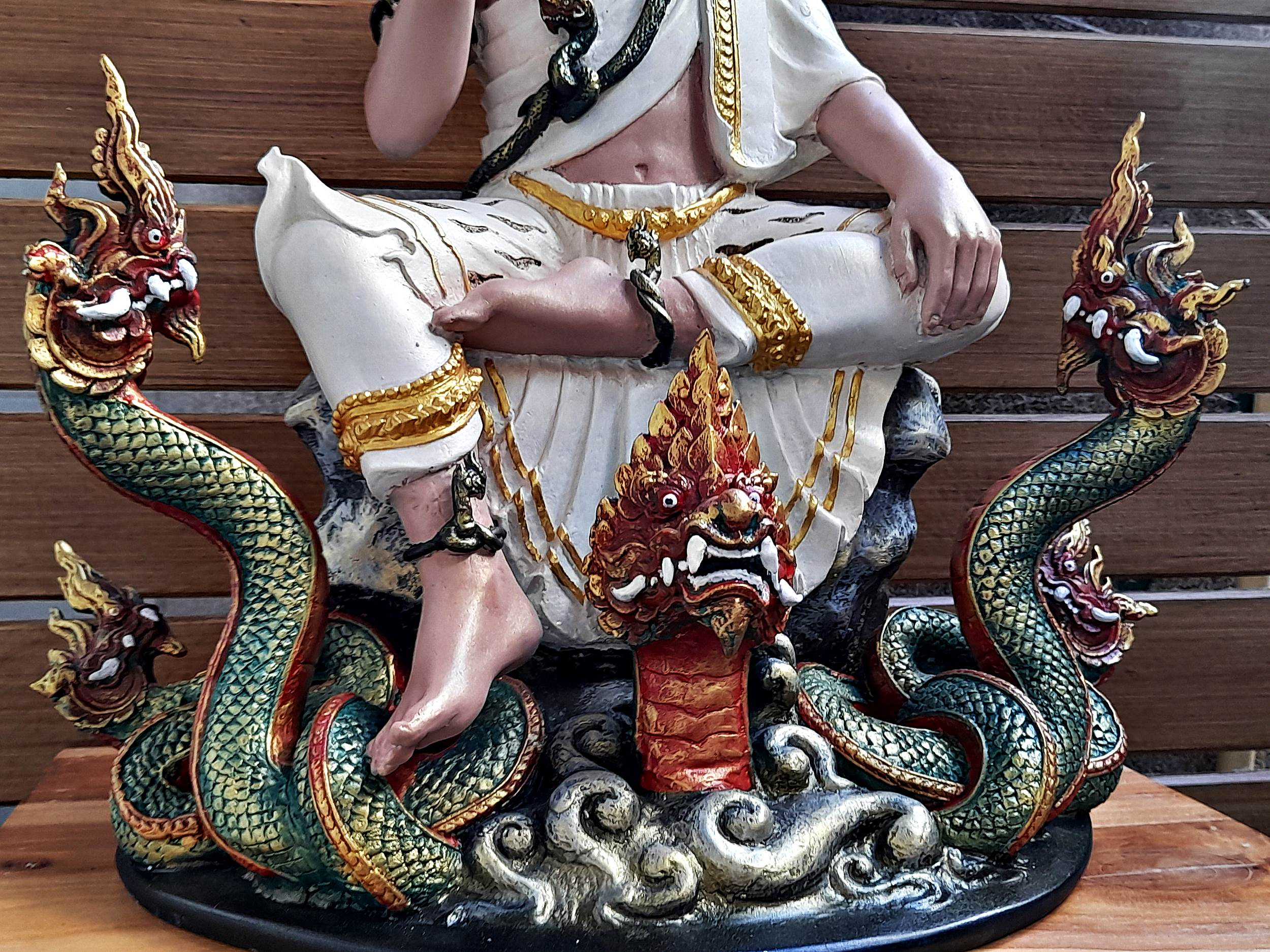 รูปหล่อ พ่อปู่ฤาษี พญานาค(ปู่ฤาษีภุชงค์ บรมครูแห่งสายพญานาคราช) (องค์ใหญ่ขนาดตั้งบูชา หน้าตัก9นิ้ว ฐาน15นิ้ว สูง19นิ้ว) เนื้อทองเหลือง เพ้นสี #รับประกันแท้ #เข้าพิธีบวงสรวงแล้ว