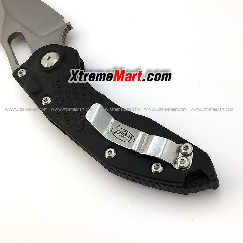 มีดพับออโต้ Microtech M390 ด้ามสีดำ วัสดุใบมีด 60HRC ปุ่มเปิดเร็ว TC4 โลหะผสมไทเทเนียม