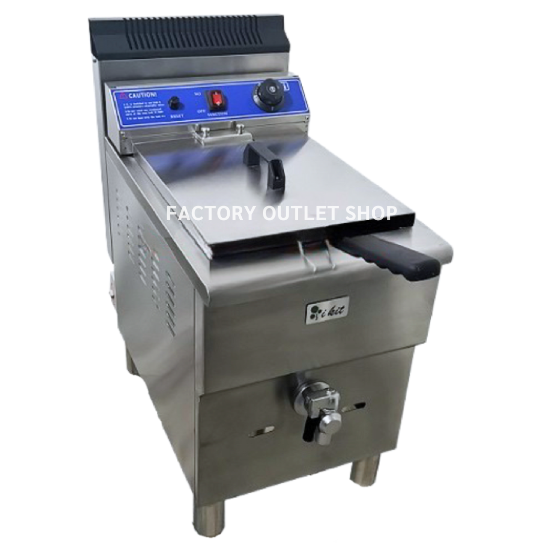 เตาทอดแก๊ส 17 ลิตร เตาทอดสเตนเลส หม้อทอดไฟฟ้า เตาทอดเฟรนฟรายส์ Gas Deep Fryer 17 Liters