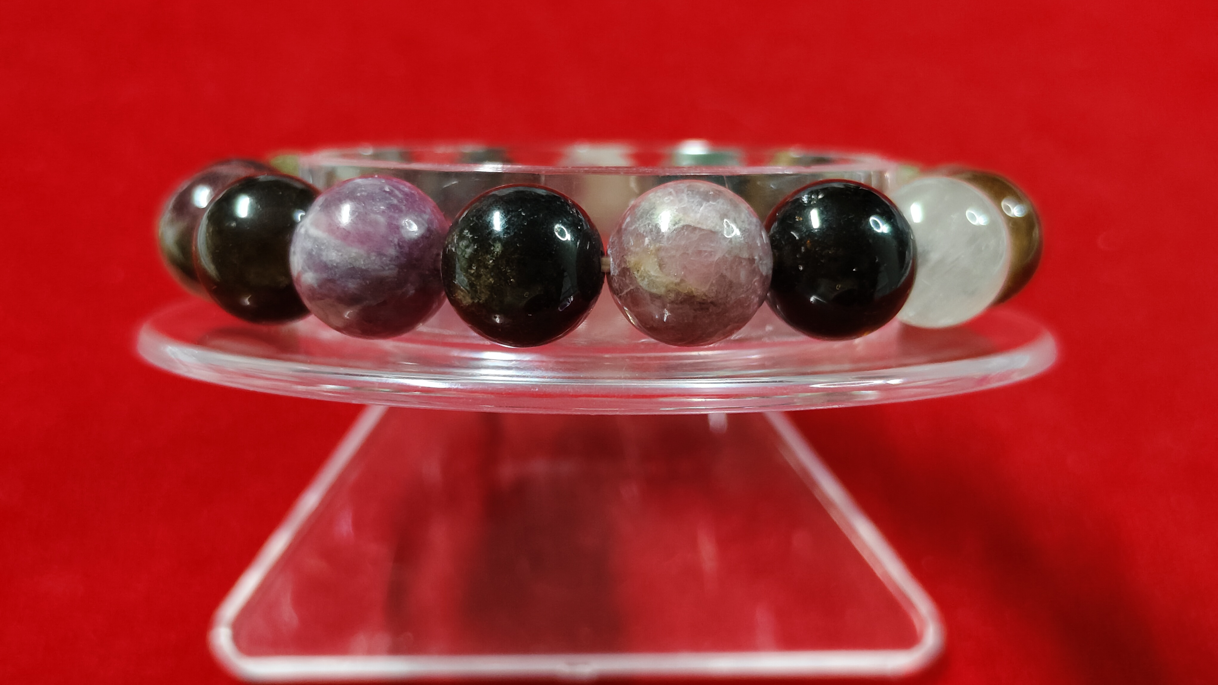 #ข้อมือหินทัวร์มาลีน (Tourmaline)หลากสีรหัสbh-0036