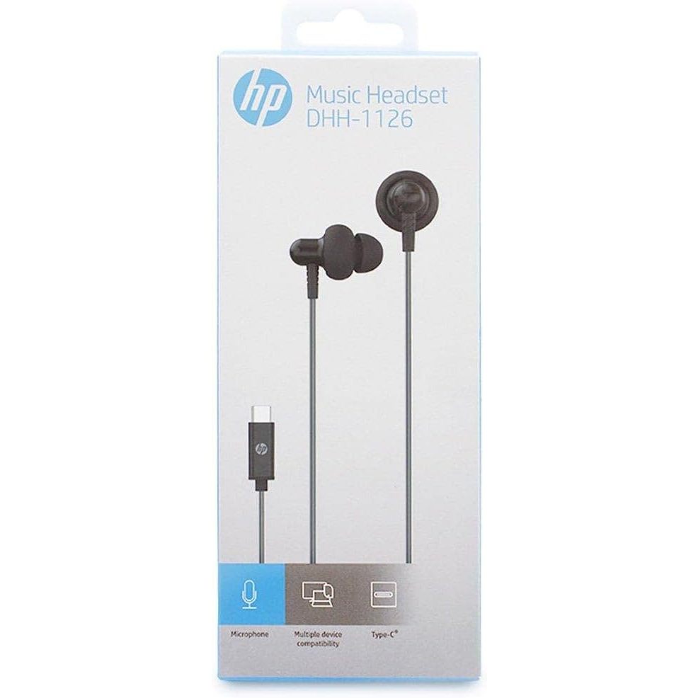 HP in-Ear Earbud Headphones, Black (DHH-1126) Wired type C earphone