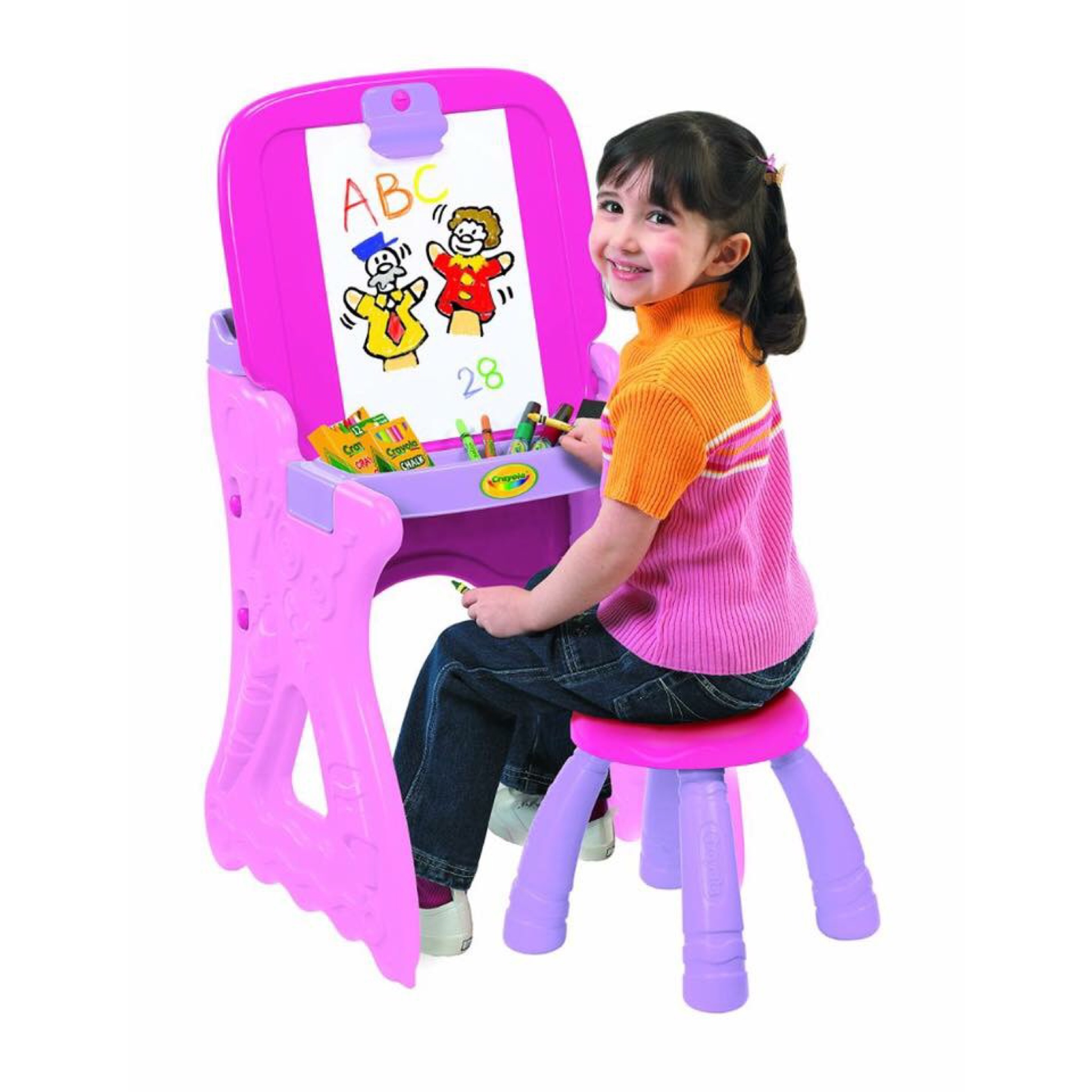 โต๊ะวาดเขียนเอนกประสงค์ Crayola Play 'N Fold 2-in-1 Art Studio (Pink)